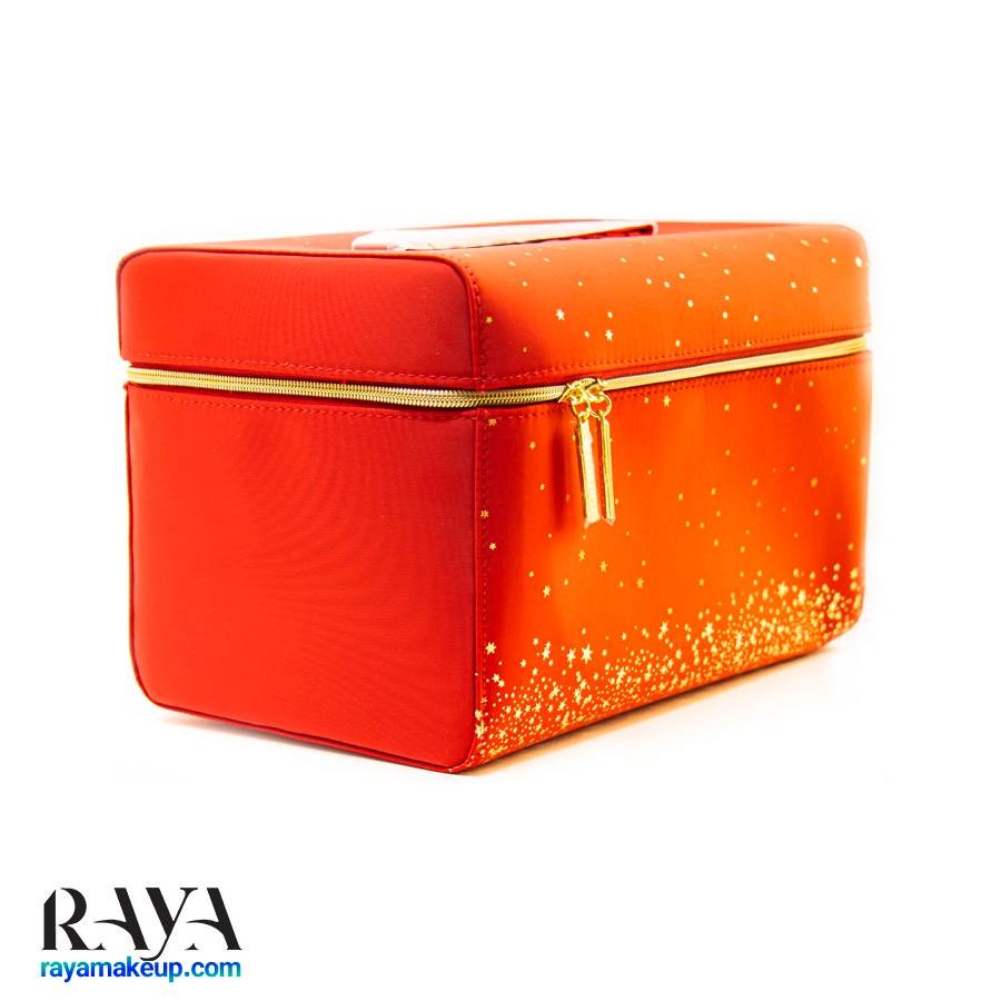 کیف آرایش صندوقی و پارچه ای قرمز با طرح ستاره طلایی استی لادر