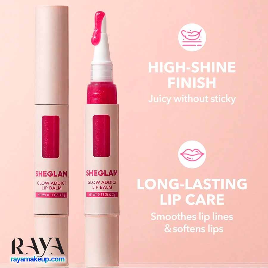 بالم لب براق و مرطوب کننده براش دار مدل گلو ادیکت شیگلم Sheglam Glow Addict Lip Balm