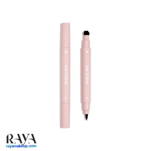 خط چشم ماژیکی دو در یک مدل هارت آیز با استامپ قلبی شیگلم