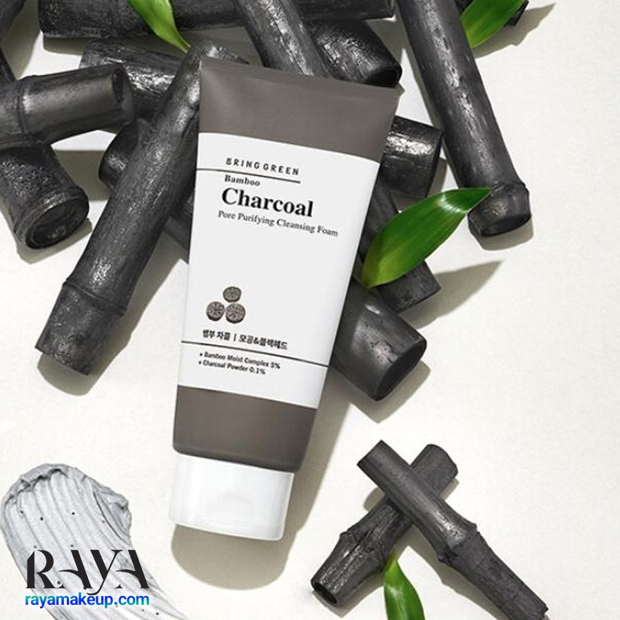 فوم شستشوی صورت پاک کننده منافذ حاوی زغال بامبو برینگ گرین Bring Green Bamboo Charcoal Pore Purifying Cleansing Foam