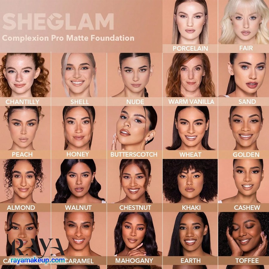 کرمپودر مایع مدل کامپلکشن پرو لانگ لستینگ بریتبل مات شیگلم Sheglam Complexion Pro Long Lasting Breathable Matte Foundation