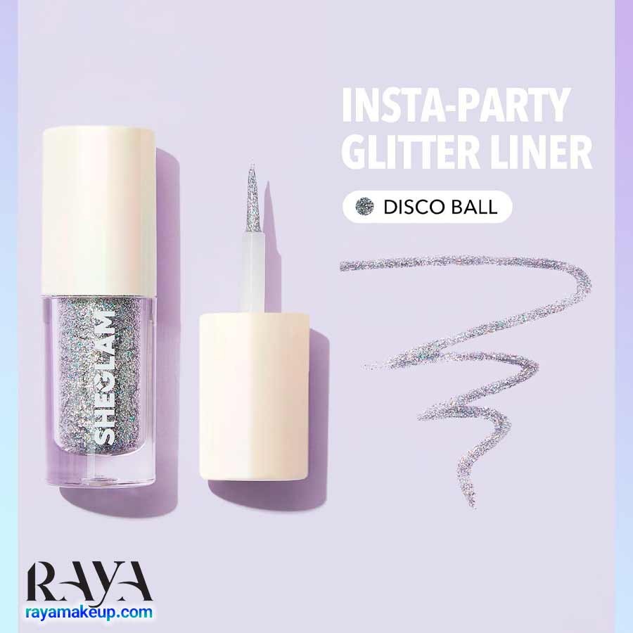 خط چشم و سایه چشم مایع گلیتر و براق مدل اینستا پارتی شیگلم Sheglam Insta Party Glitter Liner
