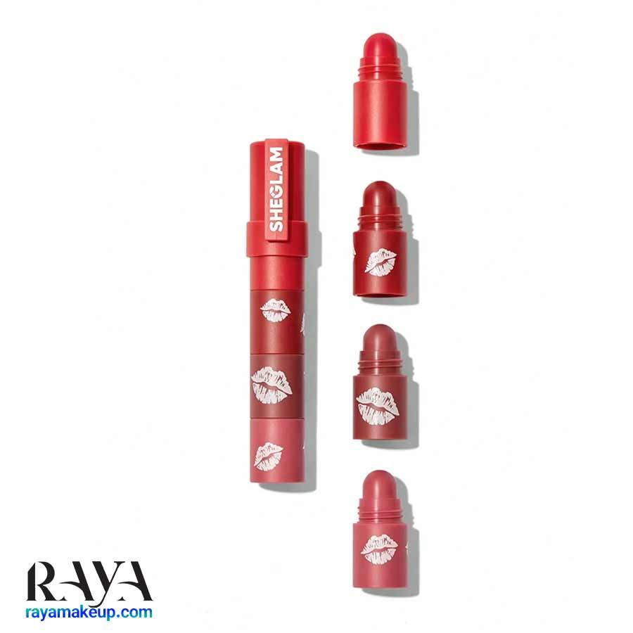 رژلب طبقه ای 4 در 1 کرمی و مات مدل مگا لیپ استکس شیگلم