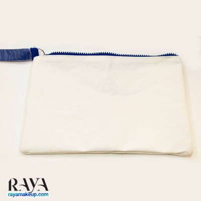 کیف لوازم آرایشی پارچه ای سفید با زیپ آبی شیسیدو طرح سامر فور اور