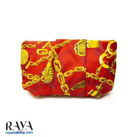 کیف لوازم آرایشی پارچه ای و طرح دار با زیپ طلایی استی لادر