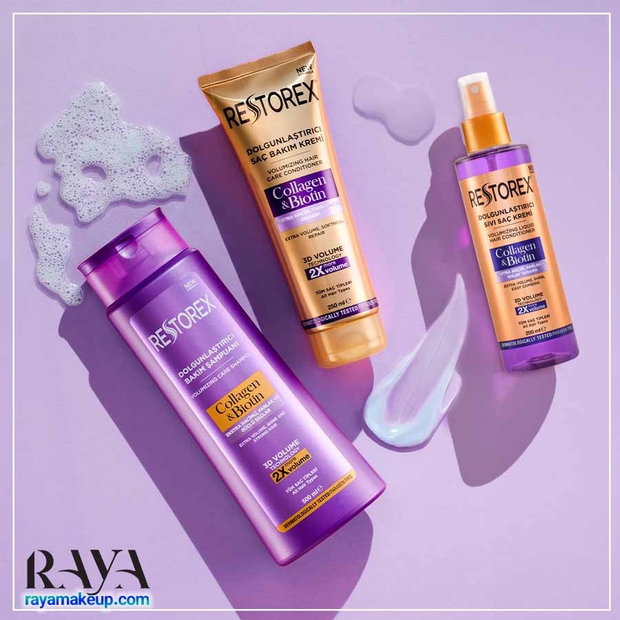 ماسک نرم کننده و حجم دهنده مو حاوی کلاژن و بیوتین رستورکس Restorex Collagen Biotin Dolgunlaştırıcı Etkili Saç Kremi