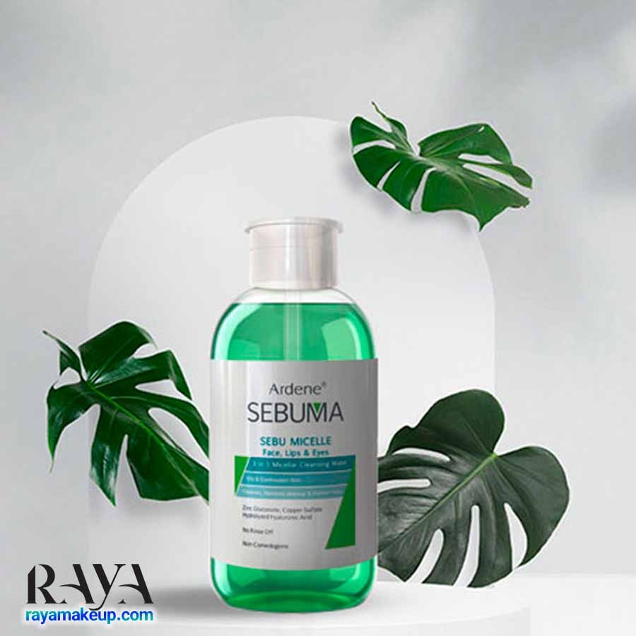 میسلارواتر پاک کننده آرایش 3 در 1 مخصوص چشم و لب و صورت مدل سبوما سبو میسل آردن Ardene Sebuma Sebu Micelle 3 In 1 Micellar Cleansing Water