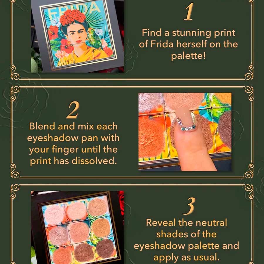 پالت سایه چشم معمایی و اکلیلی شیگلم مدل ایکس فریدا کالو مسترپیس Sheglam X Frida Kahlo Masterpiece Eyeshadow Palette