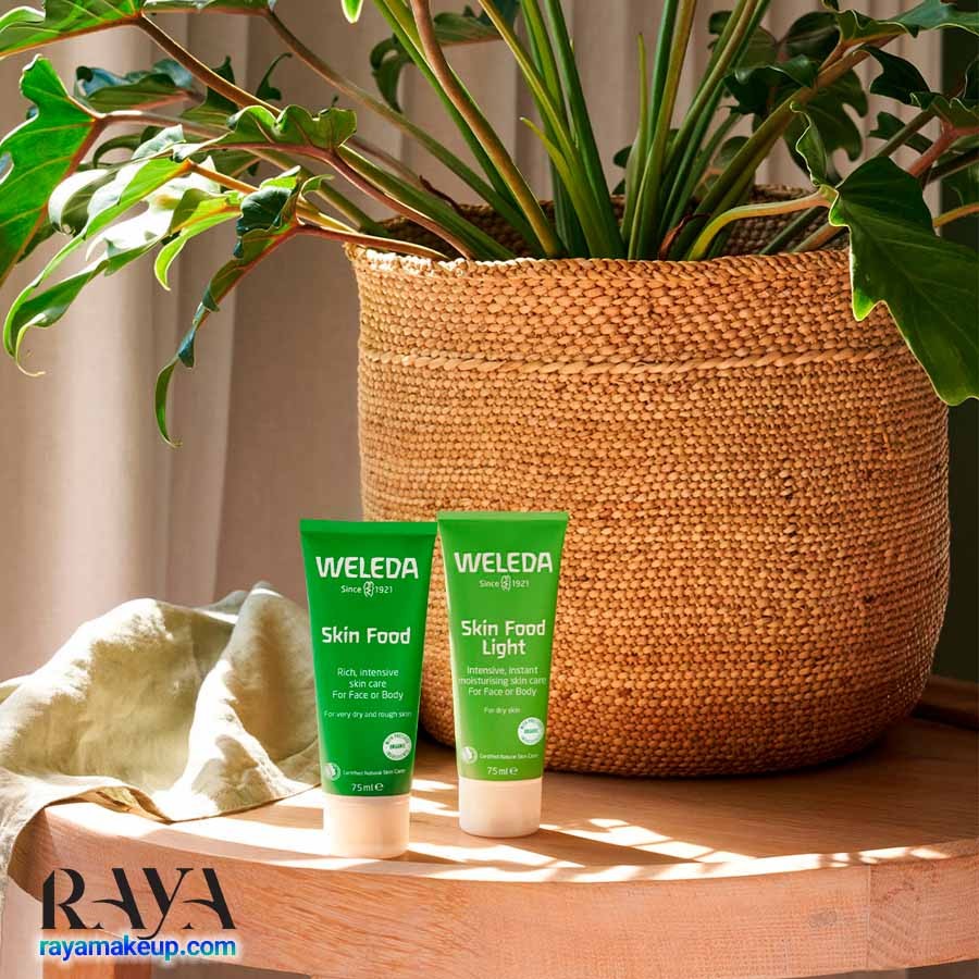 کرم مرطوب کننده قوی و مغذی صورت و بدن مخصوص پوست خشک و زبر اسکین فود ولدا Weleda Skin Food Rich Intensive Skin Care 