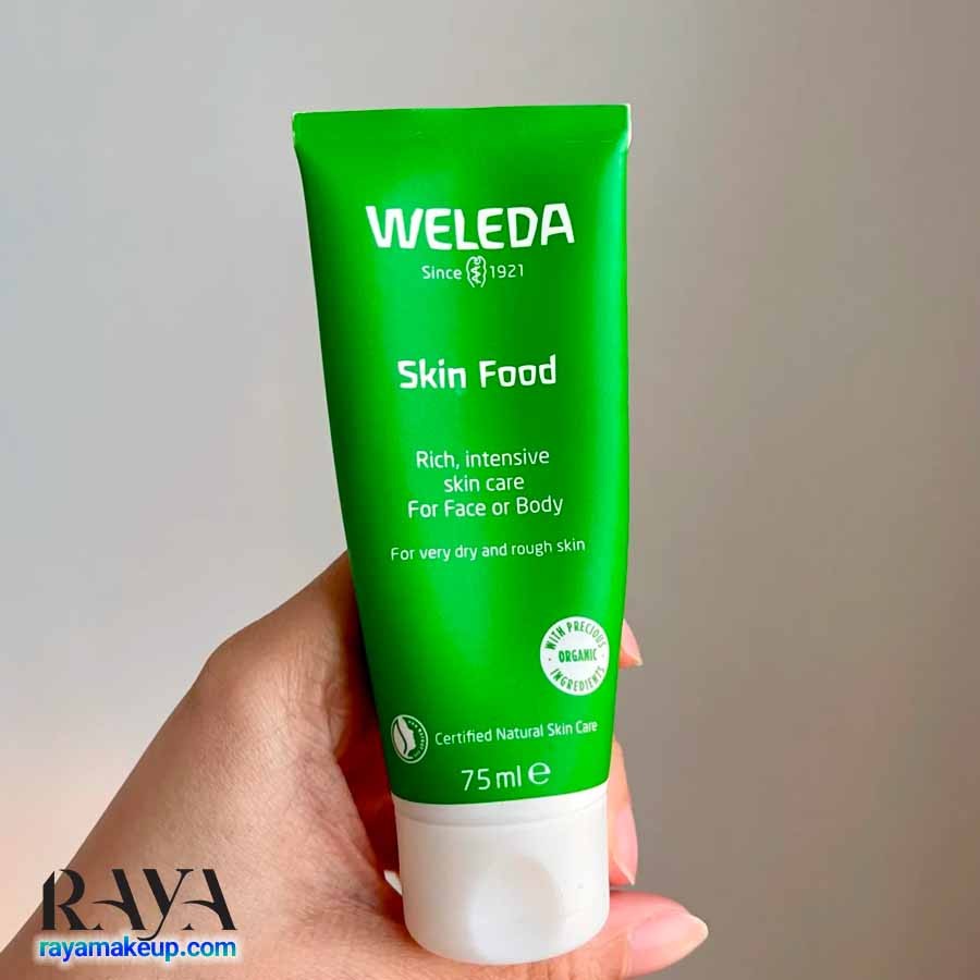 کرم مرطوب کننده قوی و مغذی صورت و بدن مخصوص پوست خشک و زبر اسکین فود ولدا Weleda Skin Food Rich Intensive Skin Care 