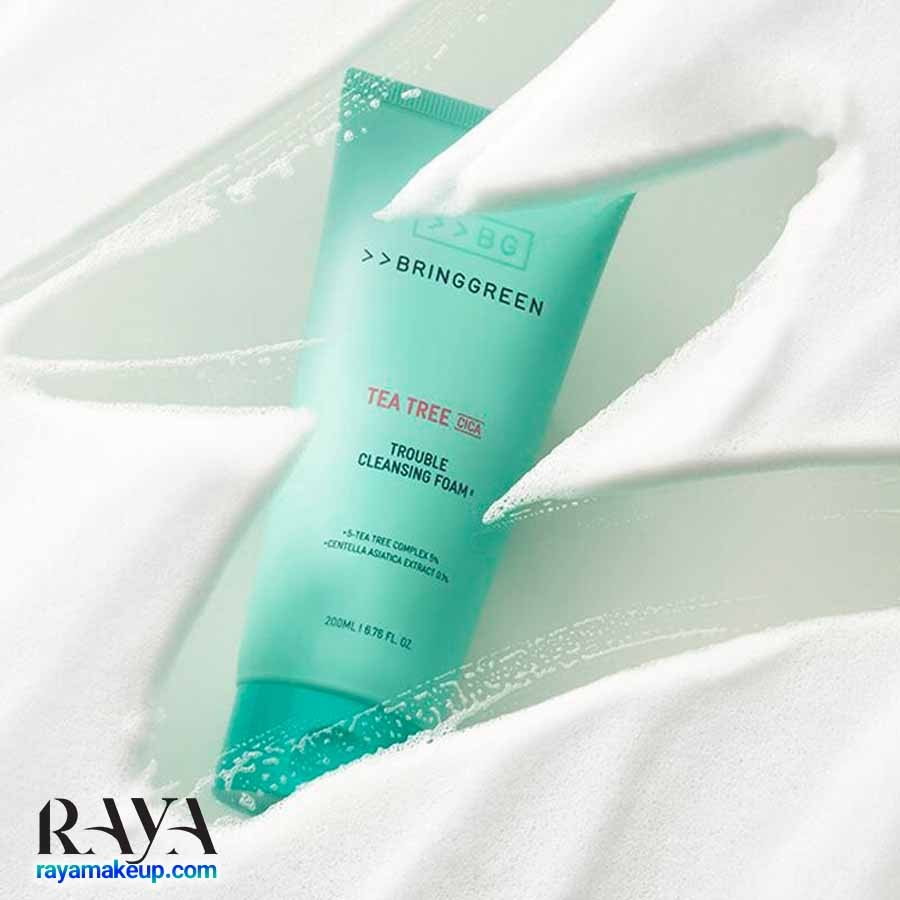فوم شستشوی ضد جوش حاوی عصاره درخت چای تی تری سیکا برینگ گرین   Bring Green Tea Tree Cica Trouble Cleansing Foam
