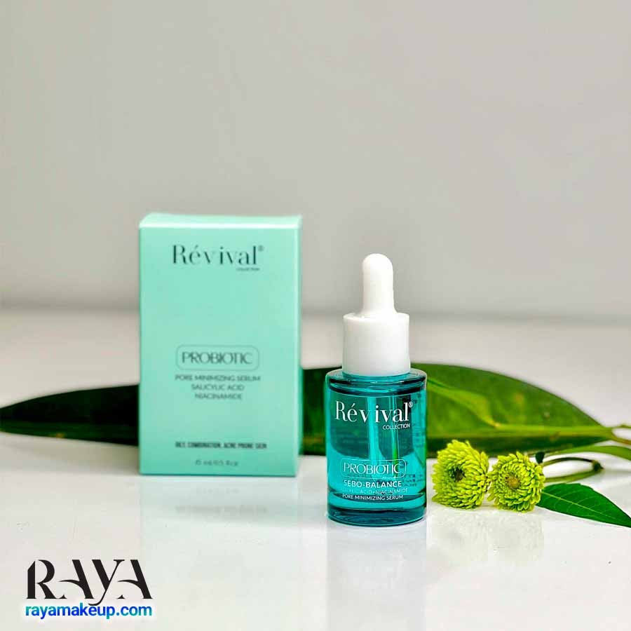 سرم جمع کننده منافذ پوست پروبیوتیک رویوال حاوی سالیسیلیک اسید و نیاسینامید Revival Probiotic Pore Minimizing Serum 