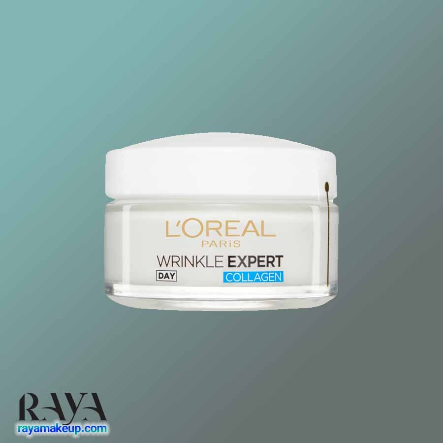 کرم روز ضد چروک و آبرسان کلاژن لورال پاریس سری رینکل اکسپرت +35 سال  L’Oreal Wrinkle Expert 35+ Collagen Day Cream