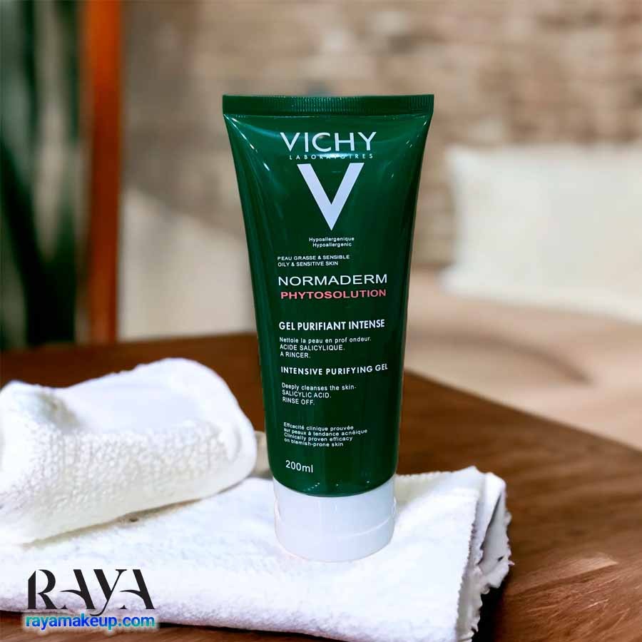 ژل شستشوی صورت ویشی نورمادرم فیتوسولوشن برای پوست چرب  Vichy Normaderm Phytosolution Intensive Purifying Cleansing Gel
