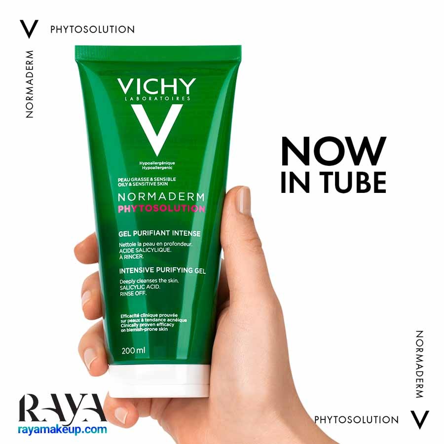 ژل شستشوی صورت ویشی نورمادرم فیتوسولوشن برای پوست چرب  Vichy Normaderm Phytosolution Intensive Purifying Cleansing Gel