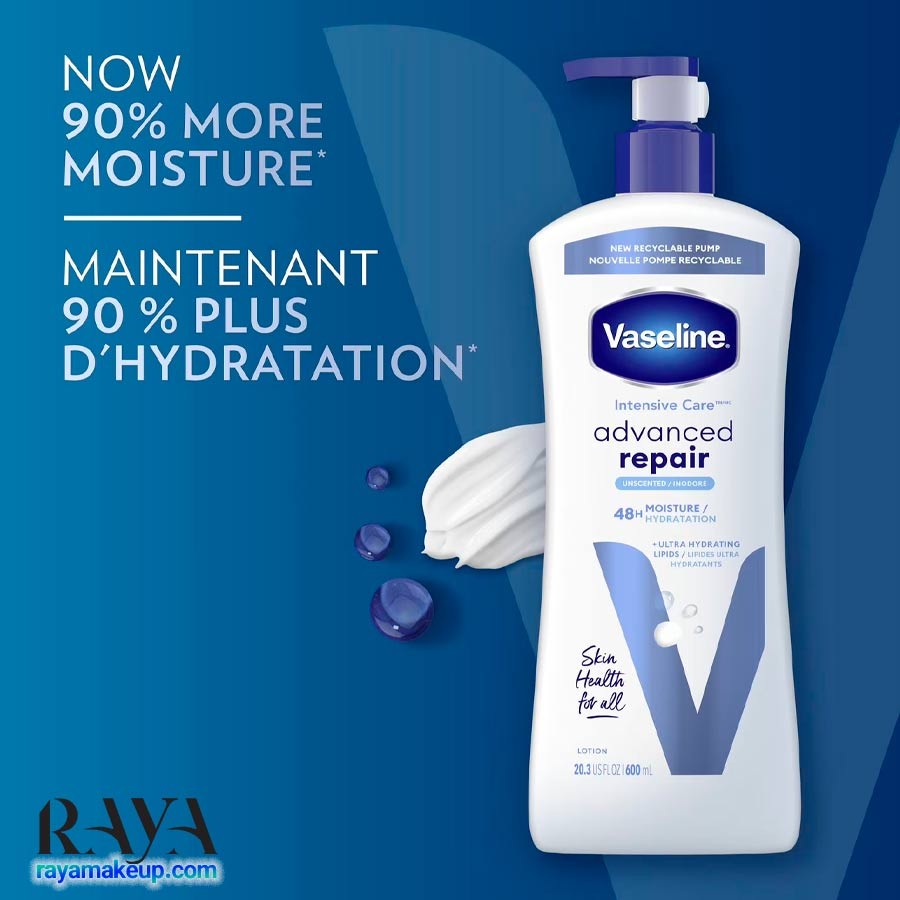 لوسیون بدن ادونسد ریپیر وازلین Vaseline Intensive Care Advanced Repair Unscented Lotion