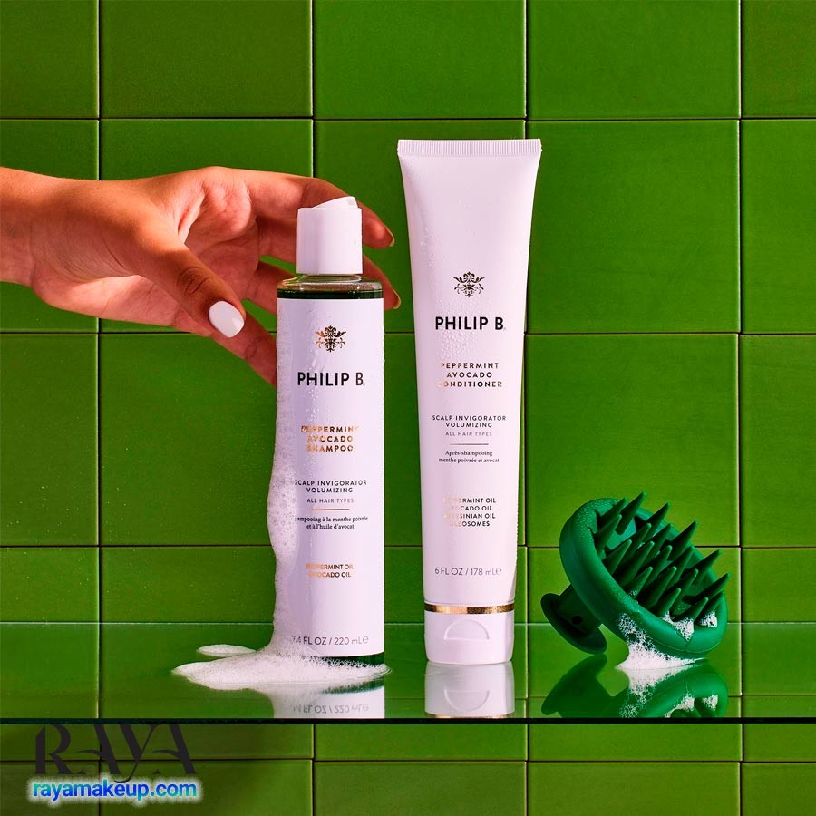 شامپو حجم دهنده فیلیپ بی حاوی آووکادو و نعناع فلفلی Philip B Peppermint Avocado Shampoo