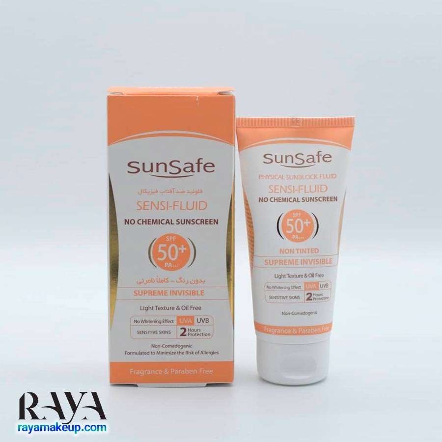 فلوئید ضد آفتاب فیزیکی پوست حساس سان سیف Sun Safe Physical Sunblock Sensi-Fluid SPF50+