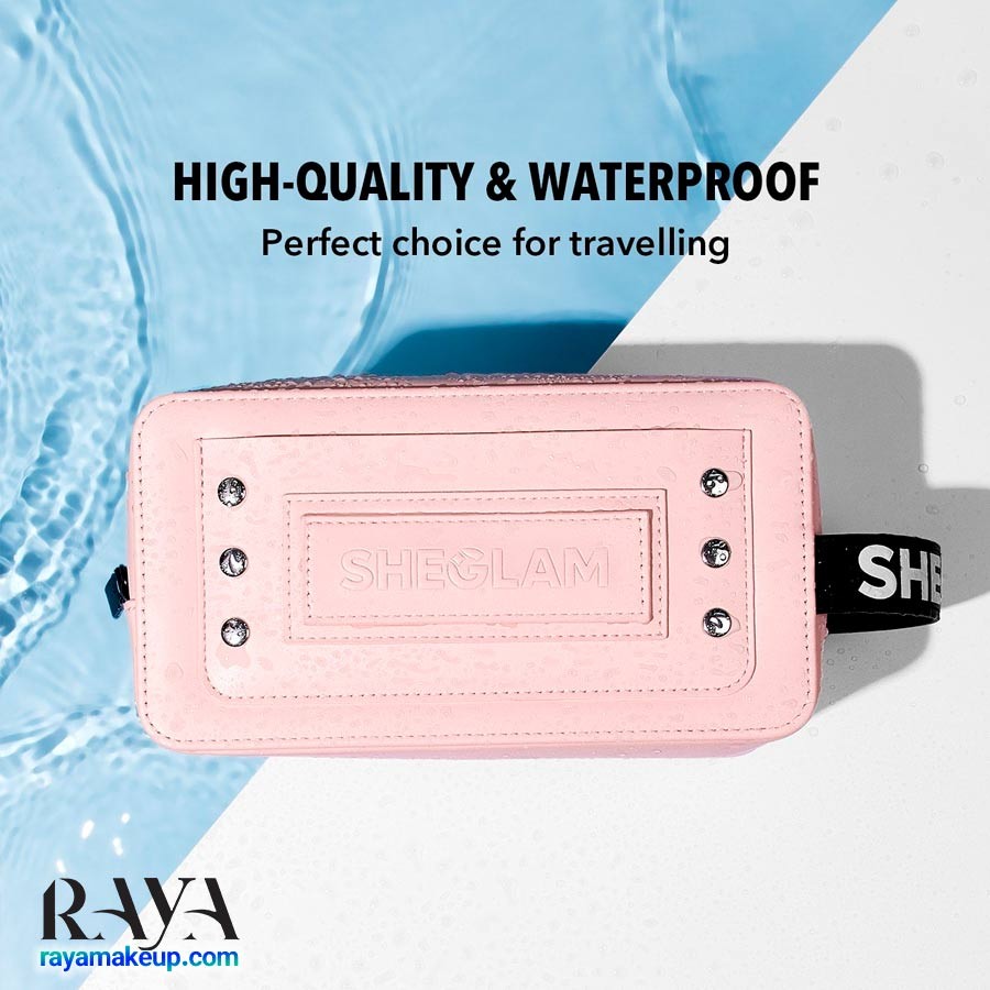 کیف لوازم آرایشی صورتی شیگلم ضد آب Sheglam Glow & Go Makeup Bag