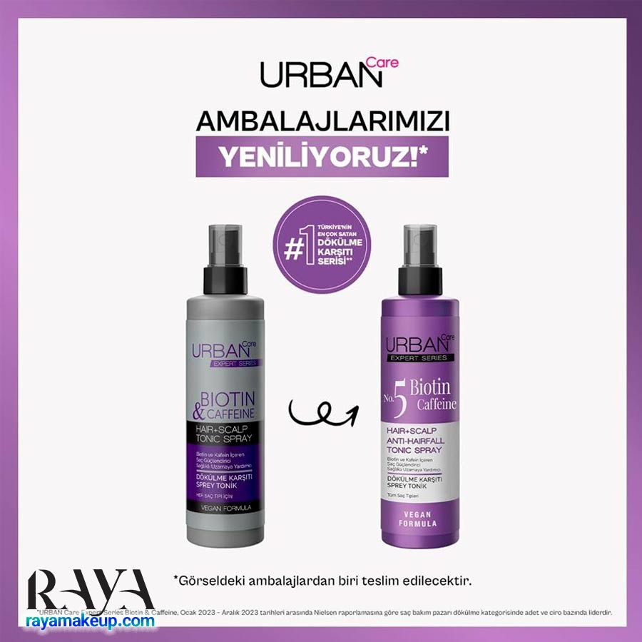 اسپری تونیک ضد ریزش مو بیوتین و کافئین اربن کر Urban Care Expert Biotin & Caffein Hair + Scalp Tonic Spray