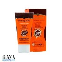 کرم ضد آفتاب فاقد چربی و ضد جوش سان سیف با +SPF50 رنگ بژ طبیعی