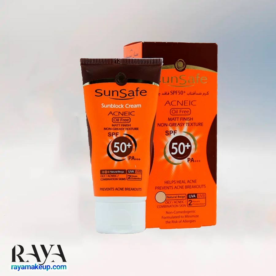 کرم ضد آفتاب فاقد چربی و ضد جوش سان سیف Sun Safe Acneic Sunblock Cream SPF50 