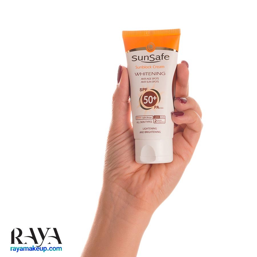 کرم ضد آفتاب رنگی روشن کننده پوست سان سیف +Sunsafe Whitening Sunscreen Cream SPF50