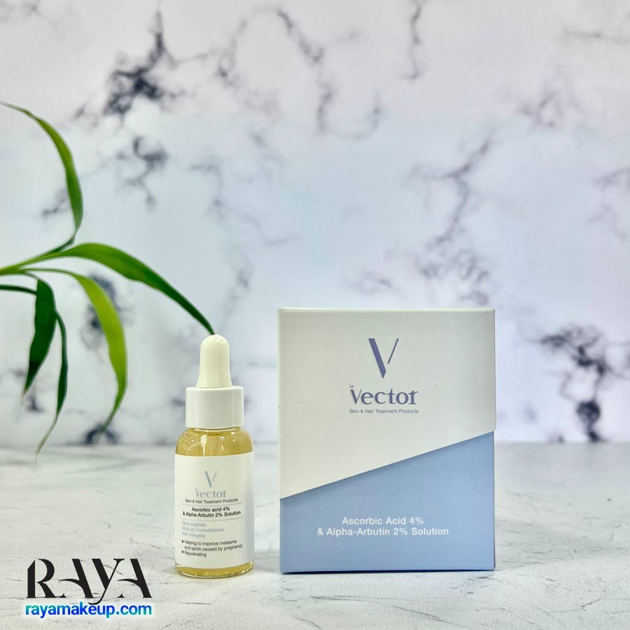 سرم ضد لک آسکوربیک اسید 4% و آلفا آربوتین 2% وکتور Vector Ascorbic Acid 4% And Alpha Arbutin 2% Solution