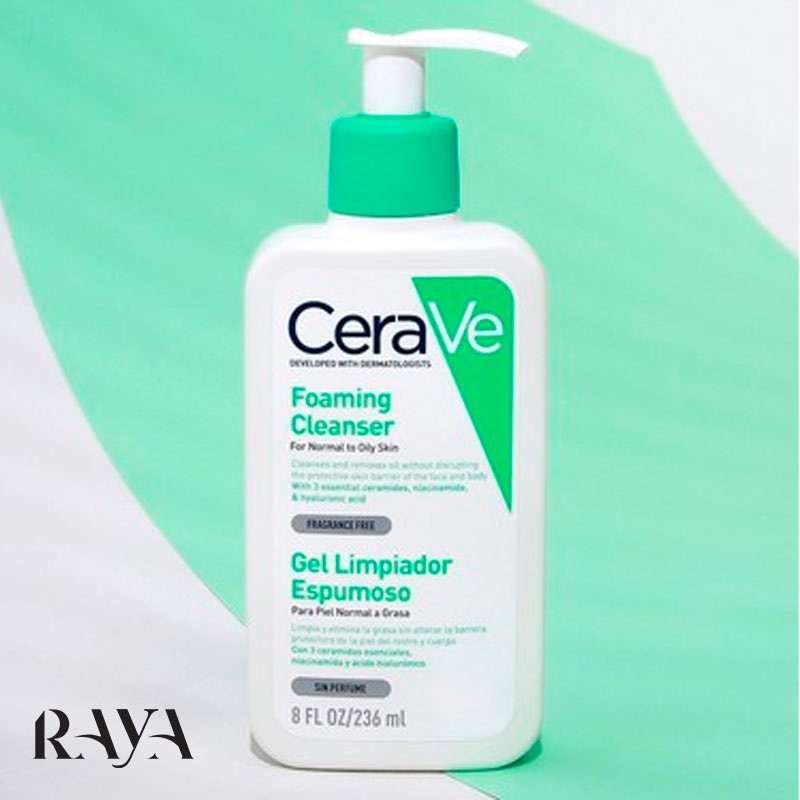 فوم شوینده مخصوص پوست های نرمال و چرب سراوه حاوی سرامید Cerave Foaming Cleanser For Normal To Oily Skin