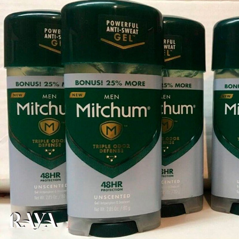 دئودورانت ژلی و ضد تعریق مردانه 48 ساعته و بی بو میچام مدل تریپل اودور دیفنس Mitchum Men Triple Odor Defense Unscented Anti-Perspirant & Deodorant