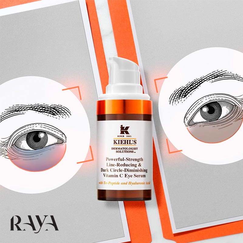 سرم دور چشم قوی ویتامین C کیلز برطرف کننده حلقه های تیره Kiehl's Powerful-Strength Dark Circle Reducing Vitamin C Eye Serum