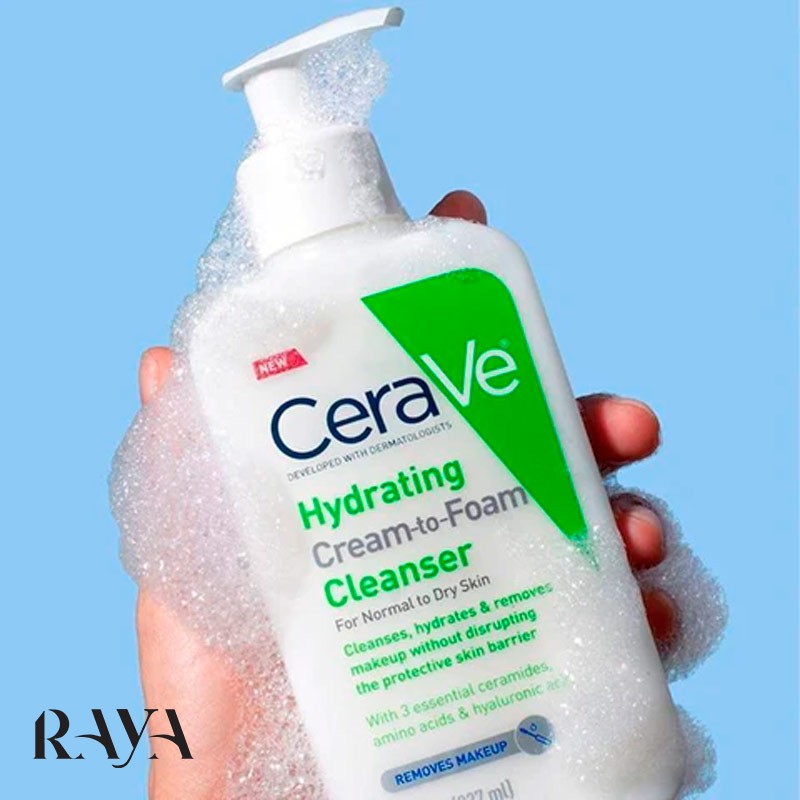 شوینده آبرسان مخصوص پوست نرمال و خشک مدل کرم به فوم سراوه CeraVe Hydrating Cream-to-Foam Cleanser For Normal to Dry Skin