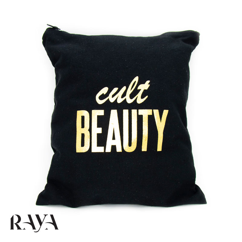 کیف لوازم آرایشی مسافرتی بزرگ مشکی کالت بیوتی Cult Beauty Make Up Bag Canvas Black Zip