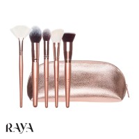 ست براش 5 تکه مورفی مدل کامپلکشن گلز با کیف طلایی