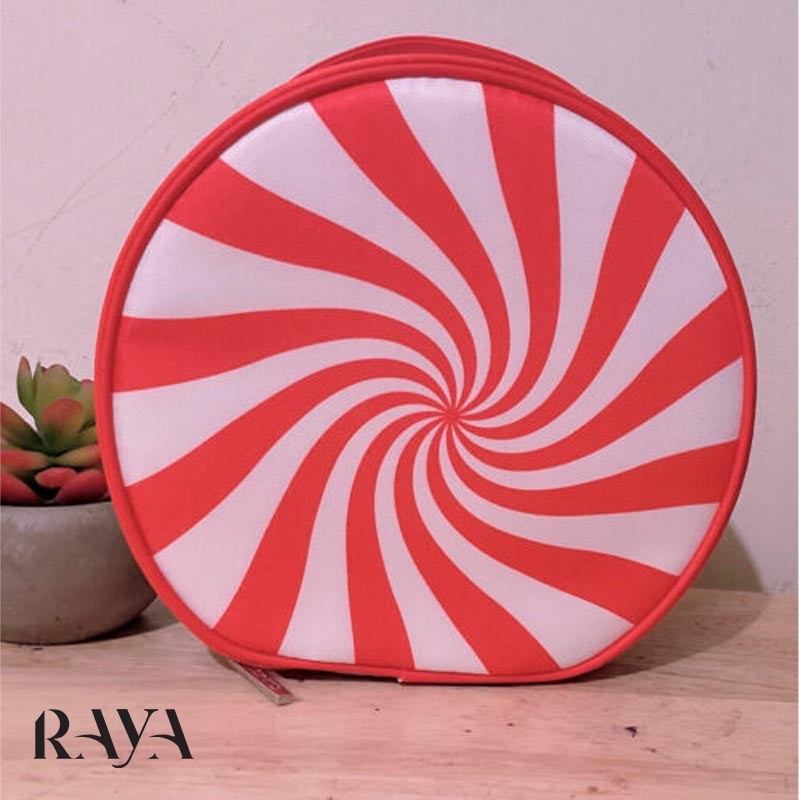 کیف لوازم آرایشی دسته دار کلینیک با زیپ قرمز Clinique Makeup Cosmetic