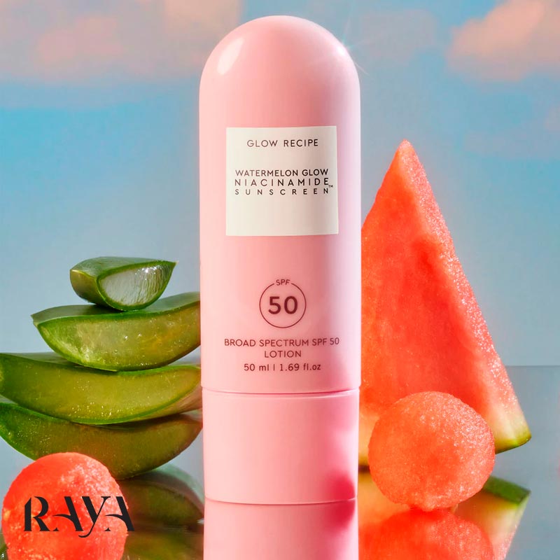 کرم ضد آفتاب هندوانه گلو نیاسینامید گلو رسیپی با  Glow Recipe Watermelon Glow Niacinamide Sunscreen SPF 50