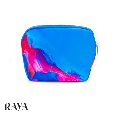 کیف لوازم آرایش آبی و صورتی زیپ دار سفورا مدل سان سیفتی