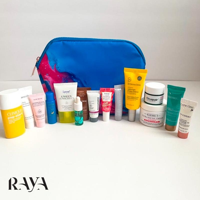 کیف لوازم آرایش آبی و صورتی زیپ دار سفورا مدل سان سیفتی 2022 Sephora Sun Safety 2022 Zipper Makeup Bag 