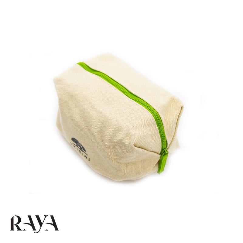 کیف لوازم آرایشی پنبه ای و کرمی اوریجینز Origins Fawn Canvas Lined Make Up Bag