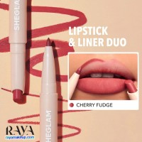 رژ لب و خط لب دو طرفه مات شیگلم رنگ Cherry Fudge